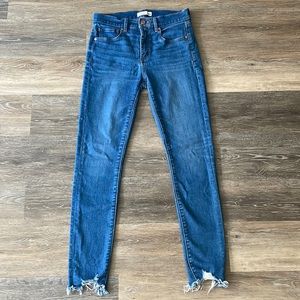 Loft High Rise Chewed Hem Jeans